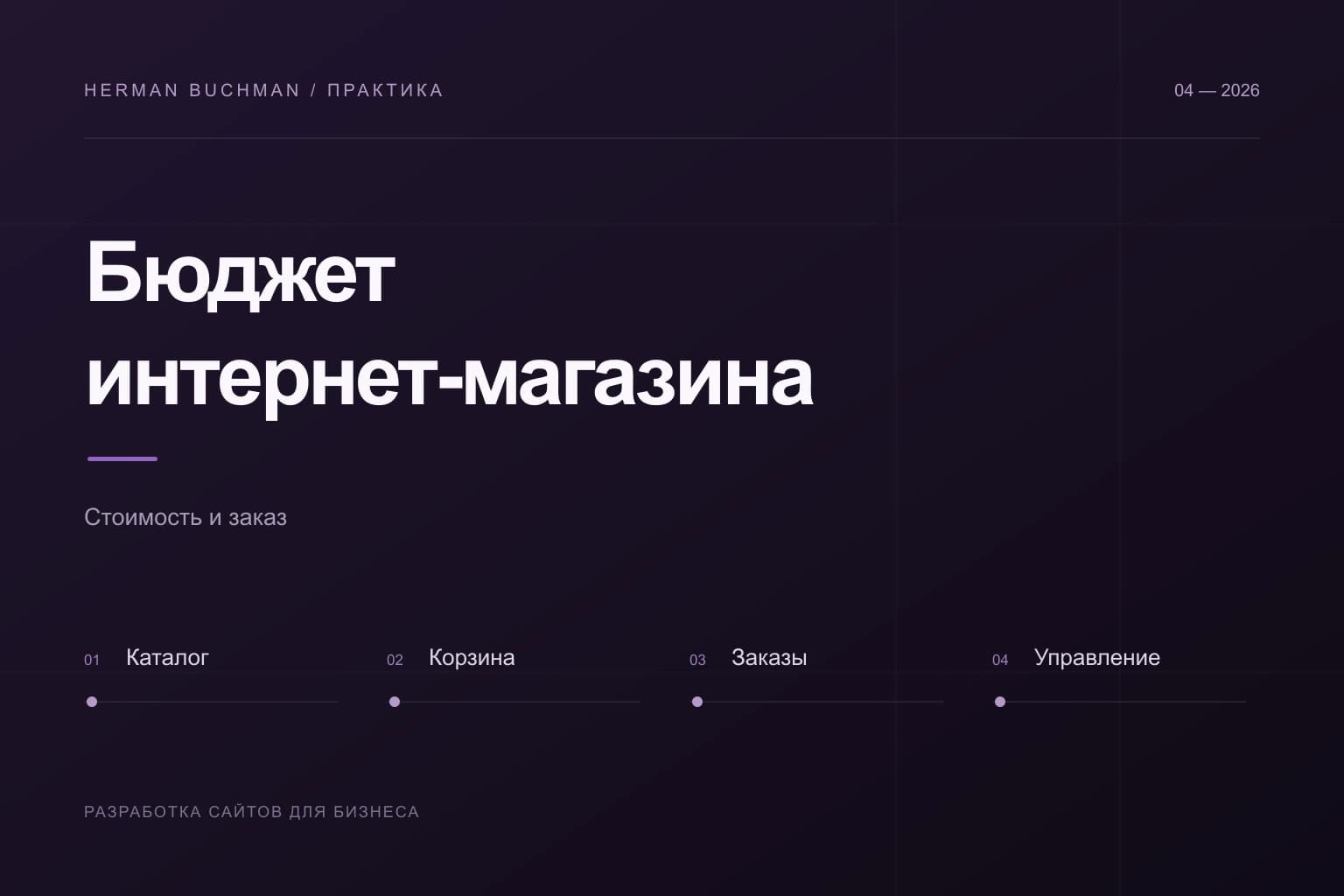 Бюджет интернет-магазина: каталог, корзина, заказы и управление